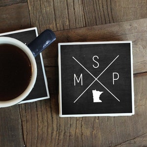 MSP Coaster, MSP Gift, Minneapolis Gift, Housewarming Gift, New Home Gift, Moving Away Gift, Minnesota Coasters, Minneapolis St. Paul