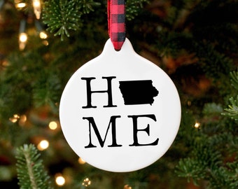 Iowa Ornament / Iowa Gift / Christmas Ornament / Iowa Home Decor / Iowa Wedding Favor / Housewarming Gift / New Home Gift / Moving Away Gift