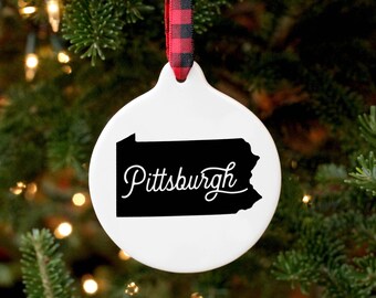 Pittsburgh Ornament / Pittsburgh Gift / Christmas Ornament / PGH / Pittsburgh Decor / New Home / Wedding Gift / Hostess Gift / Pennsylvania