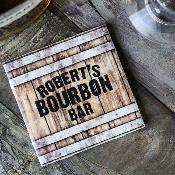 Bourbon Gift, Bourbon Coasters, Personalized Coasters, Bourbon Lover Gift, Bourbon Bar, Bourbon Sign, Housewarming Gift, Father's Day Gift