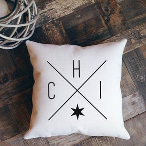 Chicago Pillow Cover, Chicago Gifts, Chicago Decor, Housewarming Gift, New Home Gift, Moving Away Gift, Throw Pillow, Wedding Gift