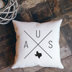 Austin Pillow Cover, Austin Gift, Austin Texas, Texas Pillow, Throw Pillow, Texas Gifts, Austin TX, Wedding Gift, Austin Decor, Texas Decor