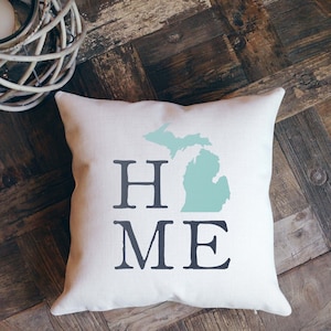 Lake Michigan Pillow, Michigan Gift, Michigan Home, Lake Pillow, Great Lakes Gift, Michigan Decor, New Home Gift, Housewarming, Throw Pillow