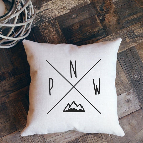 Pacific Northwest Pillow, PNW Gifts ,PNW Pillow, Seattle Pillow, Seattle Gift, Oregon Gift, Washington Decor, Throw Pillow, Portland Gift