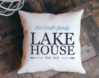 Lake House Pillow Cover, Lake House Gift, Lake House Decor, Lake Pillow, Nautical Pillow, Lake Decor, Personalized Pillow, Lake Life Pillow