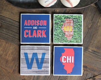 Chicago Gifts / Coasters / Chicago Wedding Gift / Housewarming Gift / New Home Gift / Wrigley / Chicago Home Decor / Groomsmen Gift