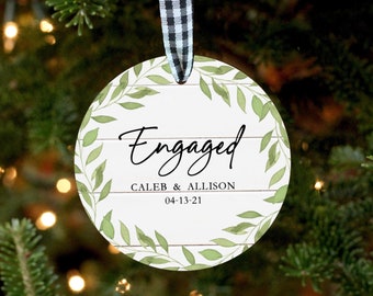 Engagement Ornament, Engagement Gift, Couple Gift, Wedding Ornament, Engagement Party, Couple Ornament, Engaged Ornament, First Christmas