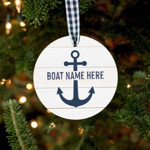 Boat Ornament, Boat Name, Custom Boat Gift, New Boat Gift, Boating Gifts, Boat Christmas Ornament, Family Boat, Boat Decor, Boat Accessories