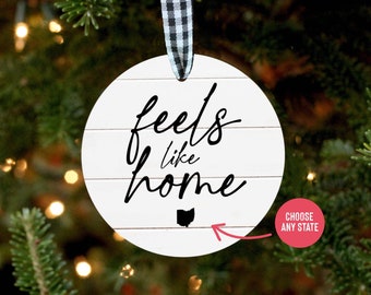 Farmhouse Ornament, Housewarming Gift, New Home Ornament, First Home Gift, State Ornament, Christmas Ornament, New Home Gift, Couples Gift