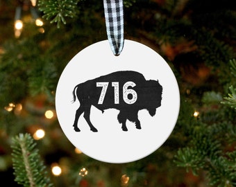 Buffalo Ornament, Buffalo Gift, Buffalo 716, Buffalo NY, Housewarming Gift, New Home Gift, Moving Away Gift, Buffalo Christmas Ornament