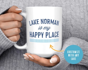 Custom Lake Mug, Lake House Decor, Lake Life Mug, Lake House Gift, Happy Place Mug, Lake Mug, Lake Decor, Custom Lake Gift, Personalized Mug