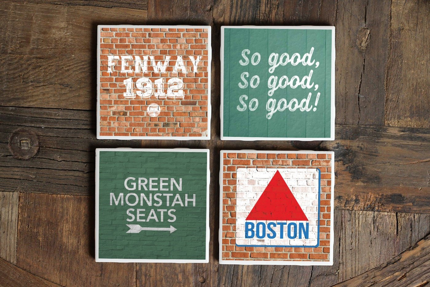 Boston Gift / Boston Coasters / Boston Baseball Gift for Him / Etsy
