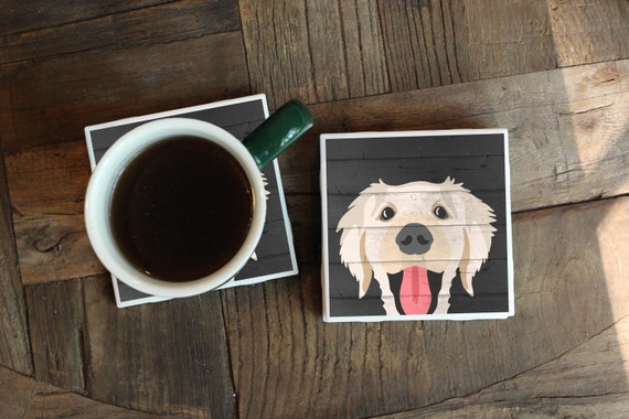 Retriever Coasters / White Golden Retriever Gifts / English Cream Retriever / Golden Mama / Pet Home Decor / Dog Gifts / Dog Lover Gift