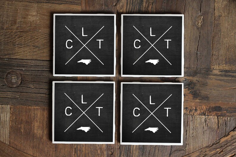 Missing You Gift North Carolina Gift Housewarming Gift North Carolina Coasters Charlotte Coasters New Home Gift Charlotte Gift