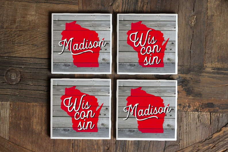 Wisconsin Gift / Wisconsin Coasters / Madison Gift / Madison Etsy