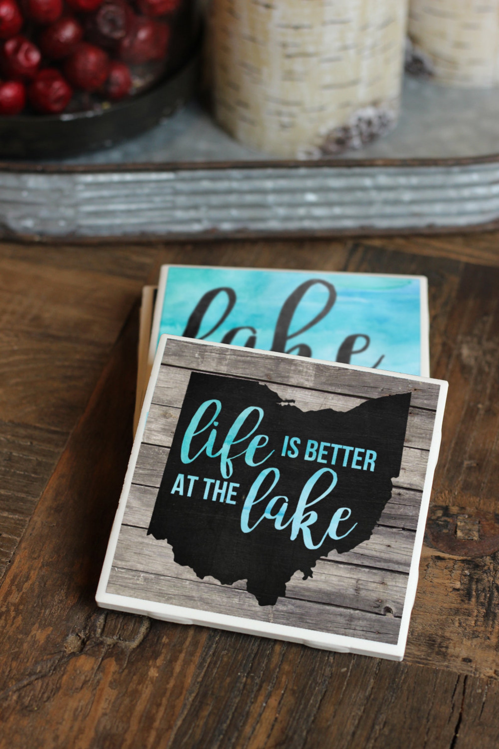 Lake Erie Gift / Lake Erie / Great Lakes / Coasters / Ohio Etsy