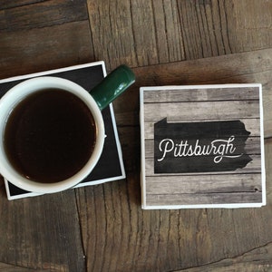 Pittsburgh Gifts / PGH / Tile Coasters / Pittsburgh Coasters / Pittsburgh 412 Home Decor / Pittsburgh Area Code / Yinzer Gift bild 2