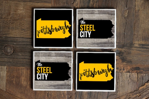 Pittsburgh Coasters / Pittsburgh Gift / Housewarming Gift / Pittsburgh Decor / Hostess Gift / Wedding Gift / New Home / Moving Away Gift