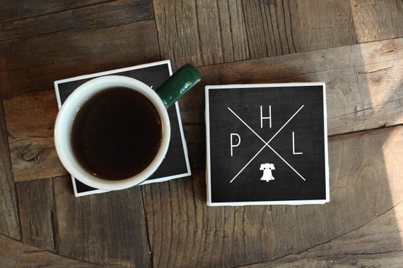 Philadelphia Coasters / Philadelphia Gift / Wedding Gift / Housewarming Gift / New Home Gift / Host Gift / Moving Away Gift / Wedding Favor