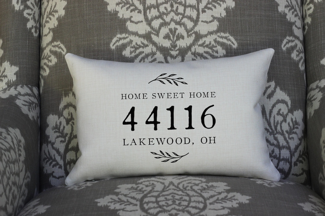 Zip Code Pillow, Farmhouse Pillow, Housewarming Gift, Zip Code Gifts