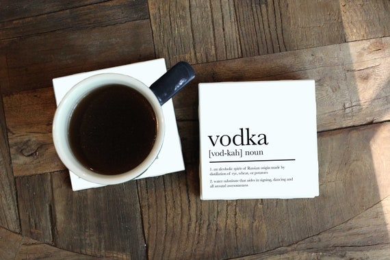 Vodka Coaster, Vodka Gift, Alcohol Coasters, Alcohol Gift, Funny Coaster, Vodka Definition, Housewarming Gift, New Home Gift, Bar Decor