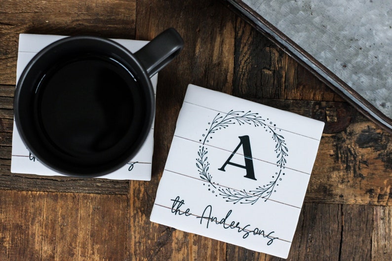 Personalized Coasters, Monogram Coasters, Housewarming Gift, Our First Home, New Home Gift, Farmhouse, Bridal Shower Gift, Wedding Gift