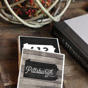 Pittsburgh Gifts / PGH / Tile Coasters / Pittsburgh Coasters / Pittsburgh 412 Home Decor / Pittsburgh Area Code / Yinzer Gift bild 3