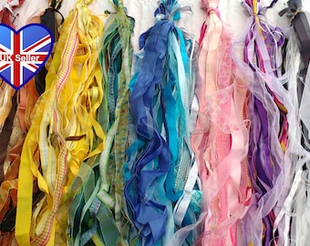 20x1m Grab Bag of Ribbons. Huge mix of ribbon colours, widths & styles. A random selection will be sent in the bundle. Free UK Delivery.