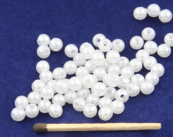 500X Mixed Colour Round Glass Pearl Loose Beads 4mm Spacer Fit Jewelry Craft