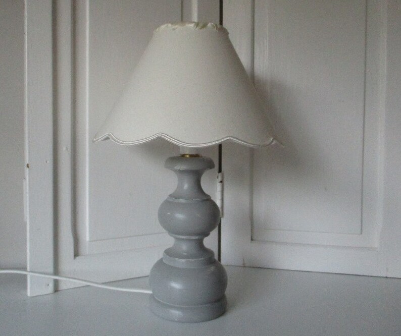 Floor Lamp Bedside Table Shabby Gray Weathered Wood