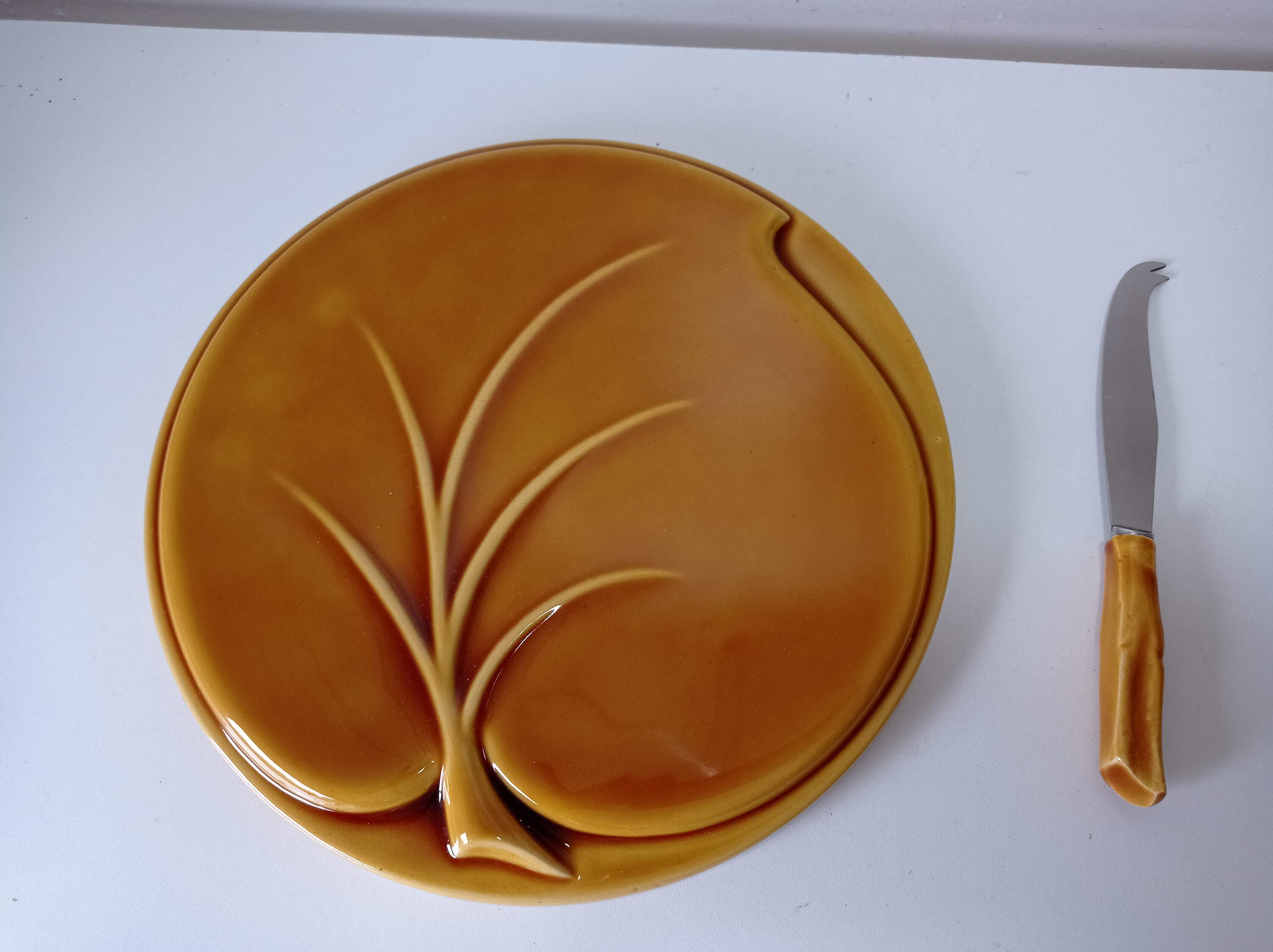 Plateau A Fromages Vintage Décor Arbre d'automne en Céramique Émaillée