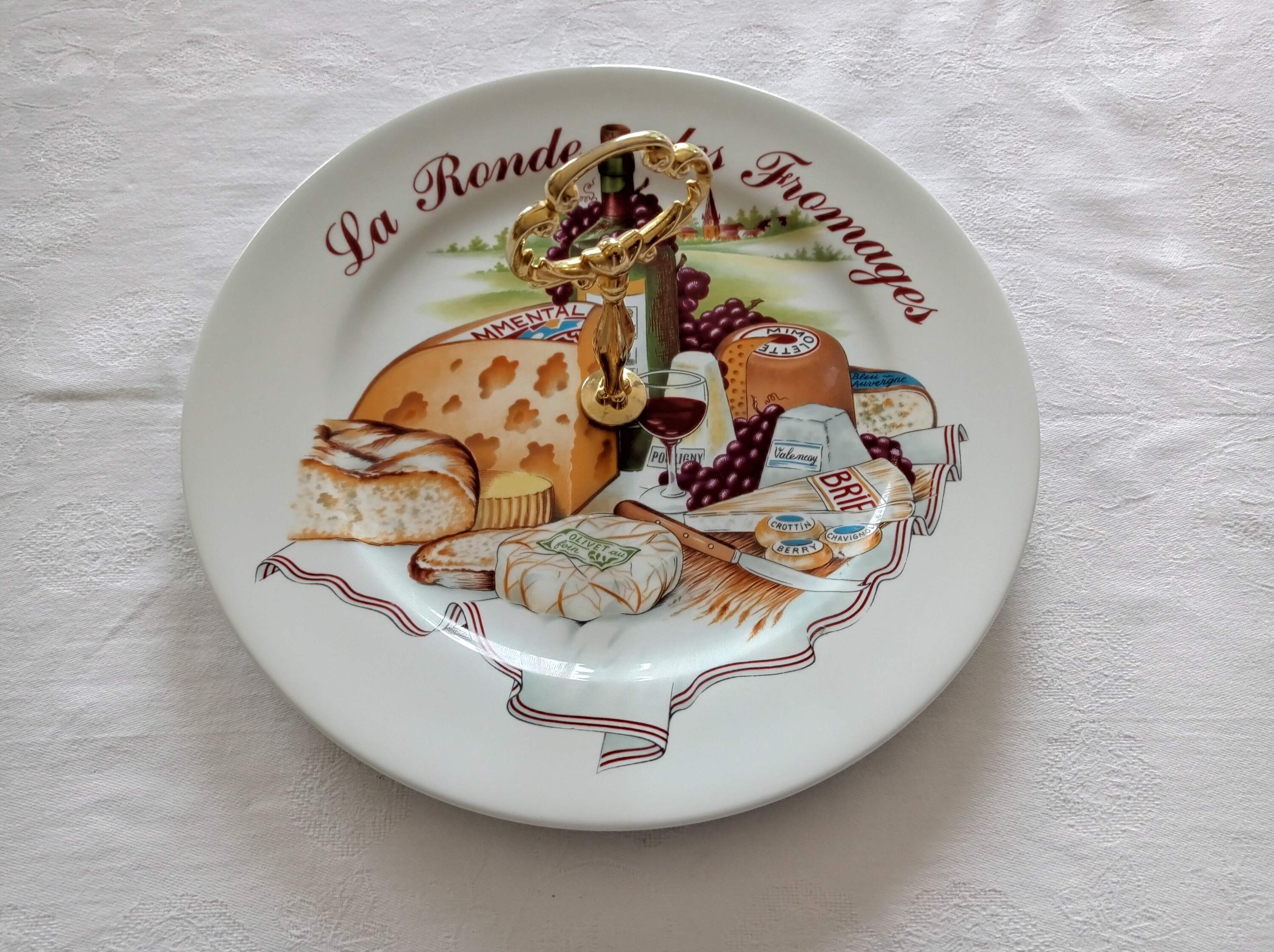 Plateau A Fromages Vintage Limoge Porcelaine de Sologne