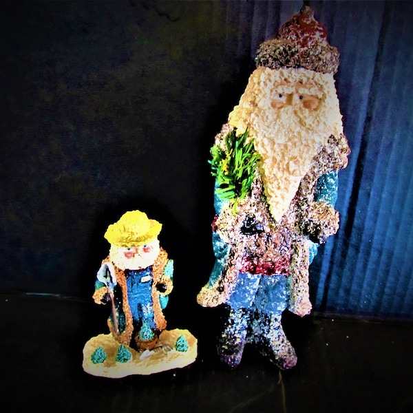 Pair of" Linda Linquist Baldwins -Belsnickle Santa Figurines