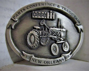* J I Case IH Parts Conference & Trade Fair Brass Belt Buckle 1992 Nashville TN 