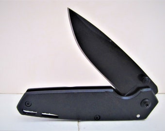 Tiger-USA Exclusives " H012-BK Manual Black Stainless Steel" Folding Pocket Knife