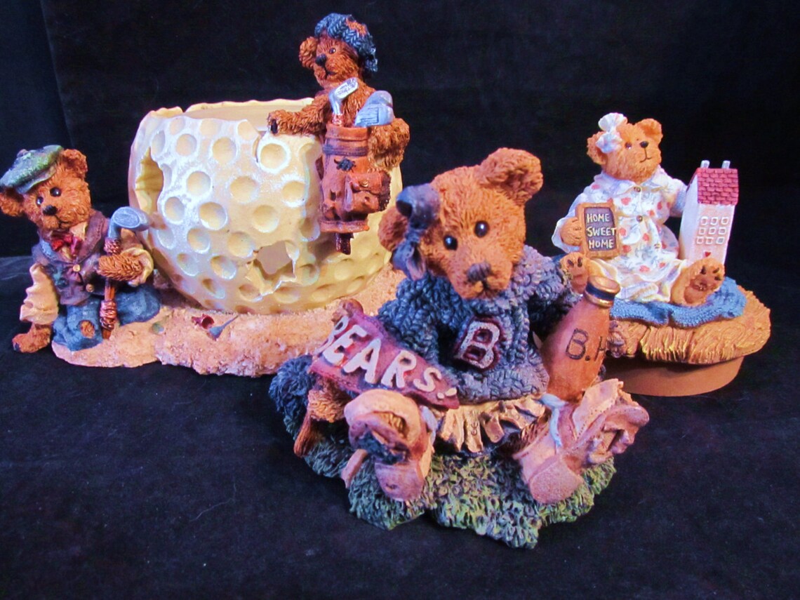 Boyds Bears the Bearstone Collection Sebastian and Nicholas Bailey joni Resin Figurines Etsy