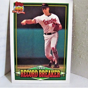 Topps 1990 Record Breaker " Cal Ripken " Carte de Baseball