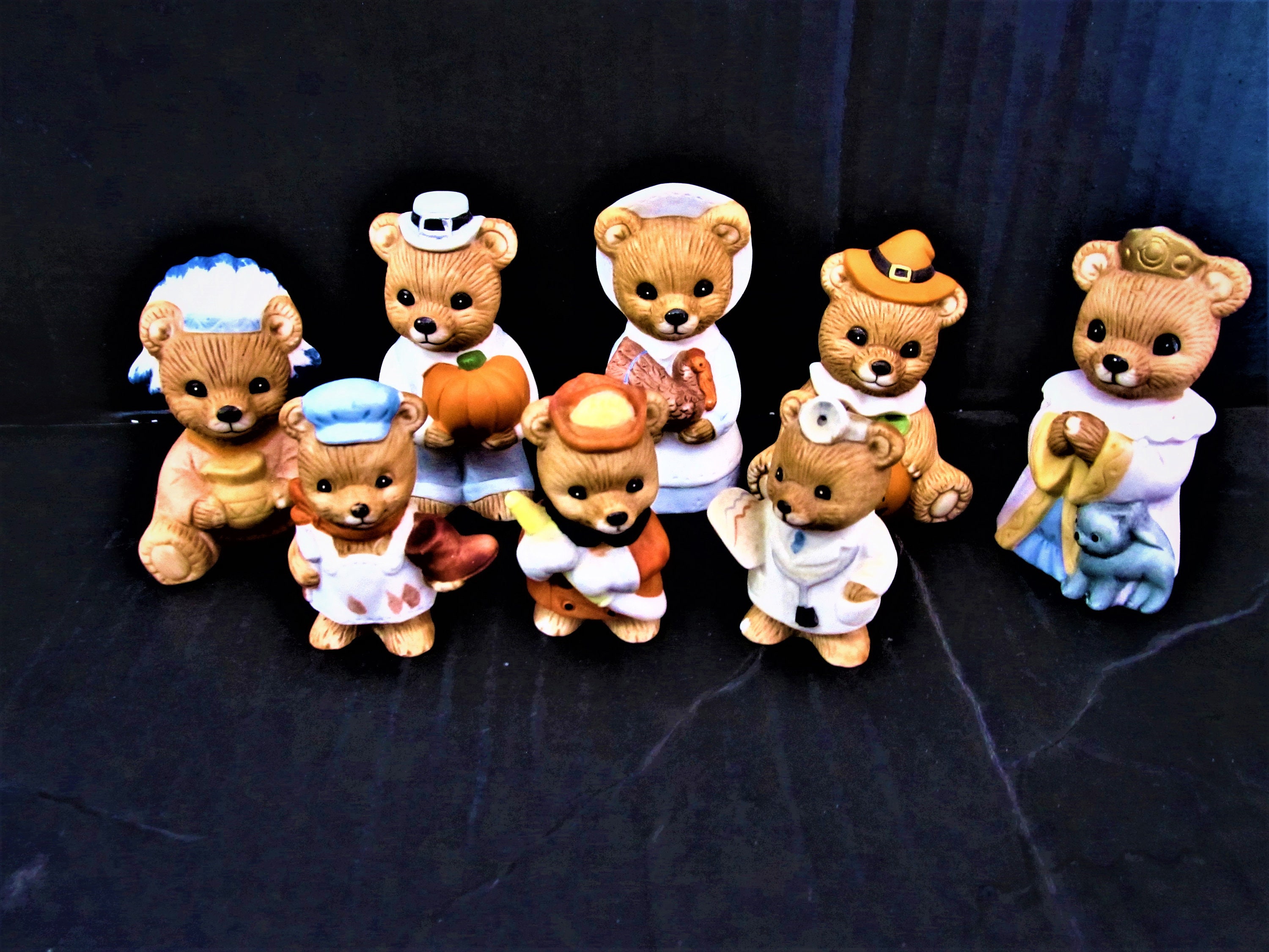 Homco Home Interiors Set of 8 Bear Figurines Etsy