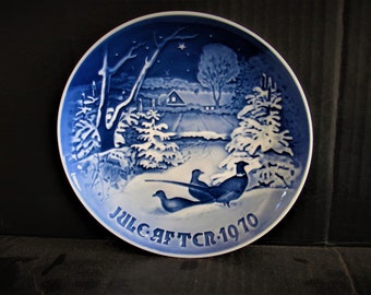 Bing & Grondahl's 1970 " Pheasants in The Snow" Christmas Collector Plate