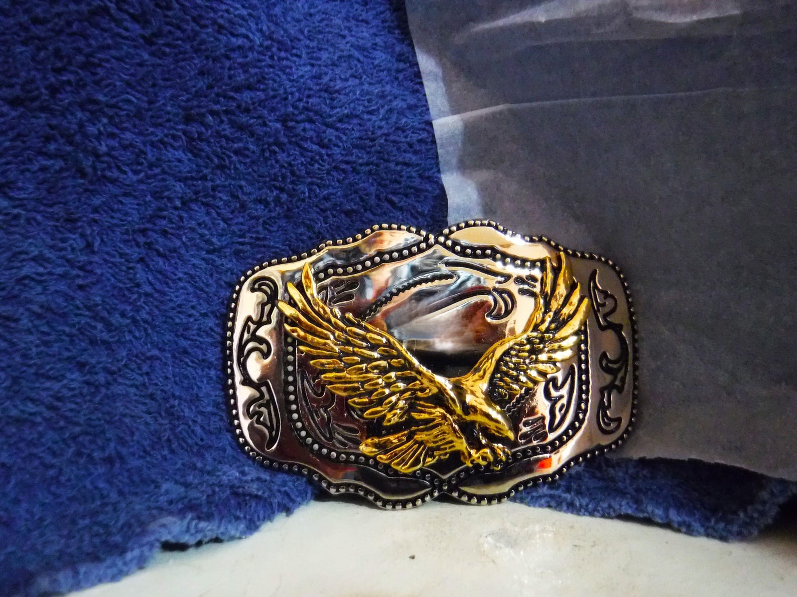 Vintage American Golden Eagle 1990's Golden Eagle Ready to Strike Belt