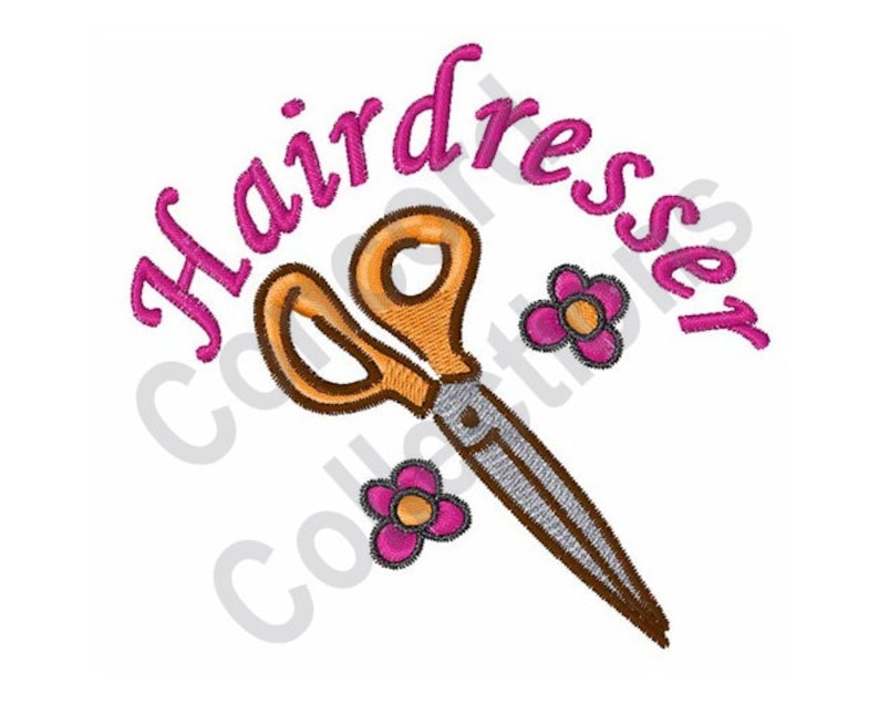 Hairdresser Machine Embroidery Design Etsy