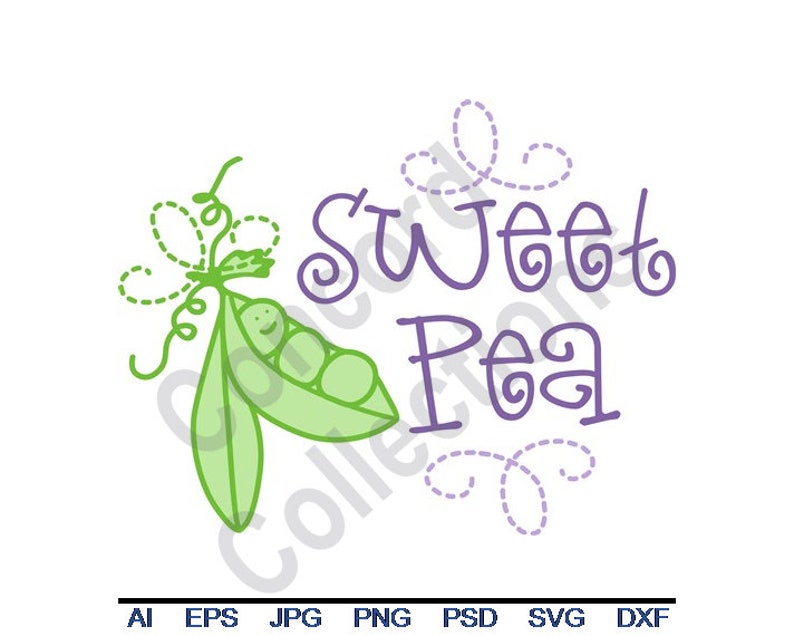 Download Sweet Pea Baby Svg Dxf Eps Png Jpg Vector Art | Etsy