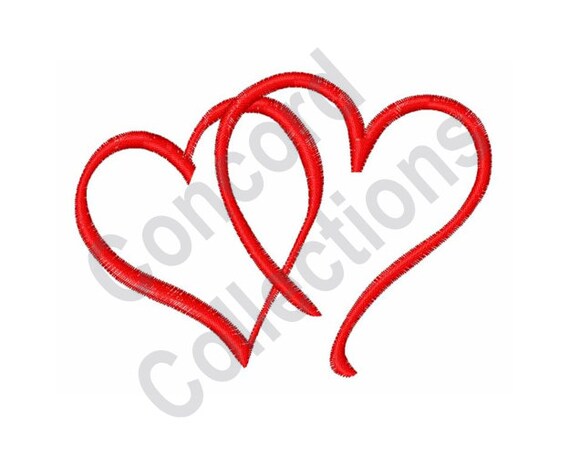 Intertwined Hearts Machine Embroidery Design | Etsy