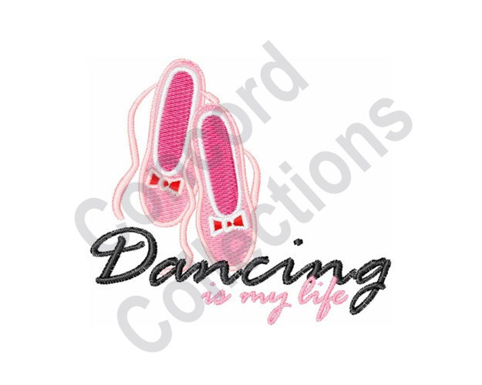 ballet shoes - machine embroidery design, dancing is my life - machine embroidery design