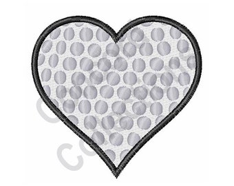 Golf Heart - Machine Embroidery Design, Heart, Golf Ball