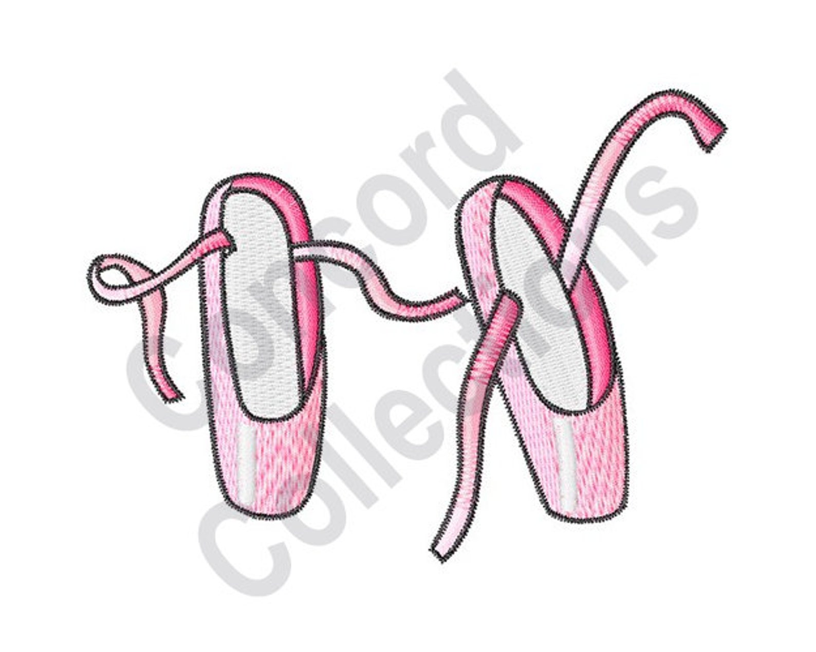 ballet shoes - machine embroidery design