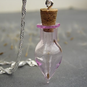 Tiny Glass Necklace, Dandelion Necklace
