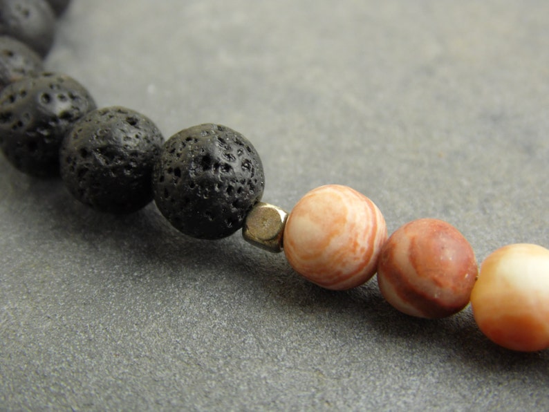 beaded necklace women/'s necklace gift for her mom/'s necklace black lava necklace gemstone necklace boho necklace red onyx necklace