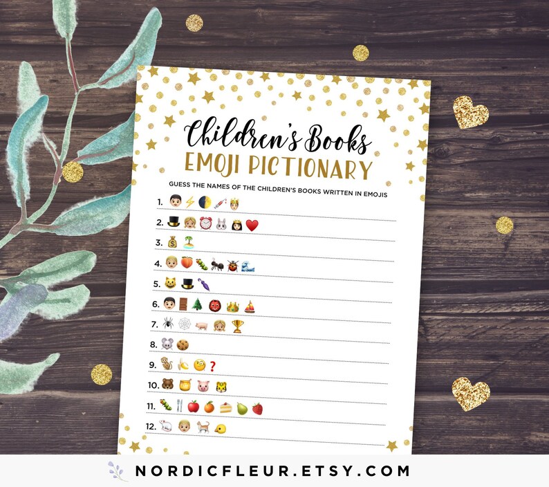 Twinkle Little Star Baby Shower Emoji Pictionary Game Etsy