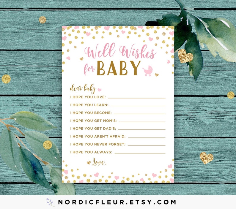 Pink Well Wishes For Baby Cards Baby Shower Games Printable Etsy Pink Well Wishes For Baby Cards Baby Shower Games Printable Etsy